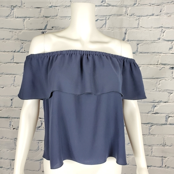 Aritzia Tops - Wilfred Blue Promener Off Shoulder Blouse